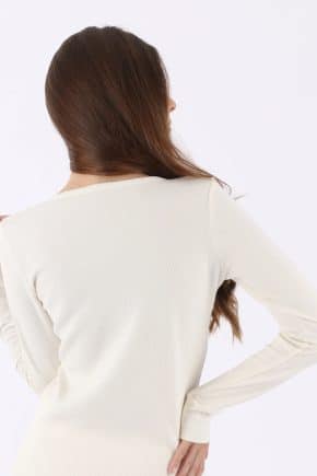 COTTONIQUE<br> Thermal Long Sleeve Tee For Women<br> Black/ White