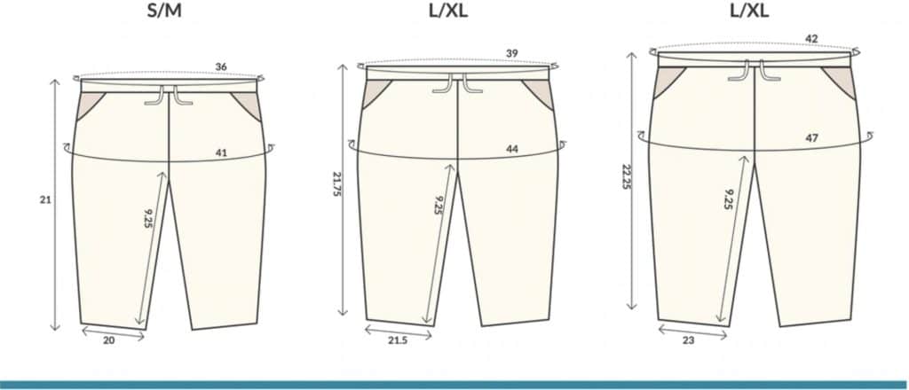 lounge shorts measurements 1
